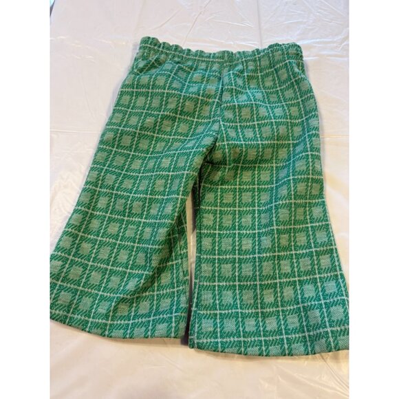 Vintage Girls Plaid Polyester Pants Lace Elastic 1970s Infant Size 9M 9 Months - Picture 4 of 4